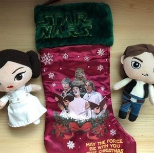 Leia and han plushie+star wars Christmas stocking